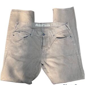 OLD NAVY MICRO BLUE PREMIUM DENIM TAN KHAKI  SLIM JEANS 36/34